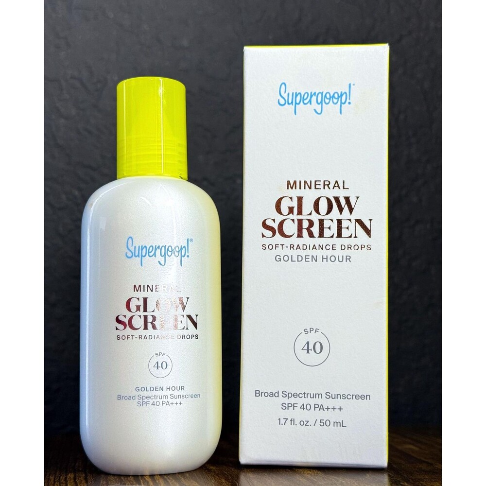 SuperGoop Glow Screen Soft Radiance Bronzing Drops Golden Hour SPF 40 1.7oz NEW